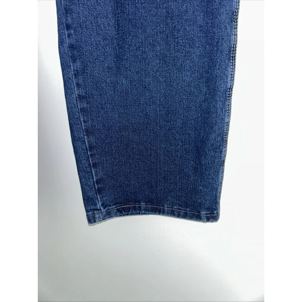 Wrangler Men's Jeans 44X 30 Relaxed Fit Dark Blue Denim Side Painter‎ Pockets
